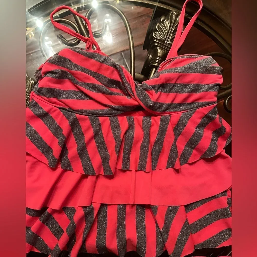 Justice Pink & Gray Tankini Set